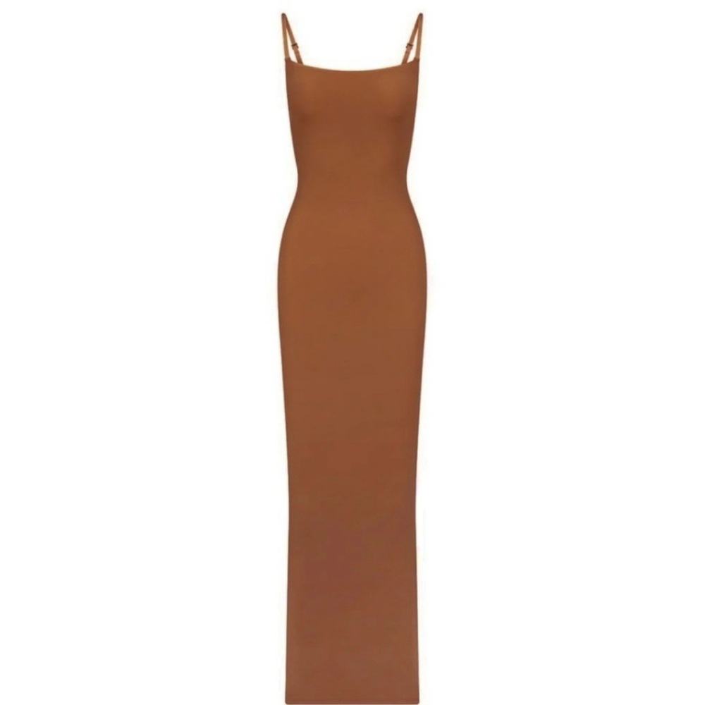 SKIMS Strapless Brown Maxi Dress